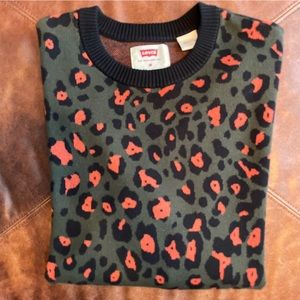 Levi's Cheetah Leopard Ocelot Animal Print Sweater, Med